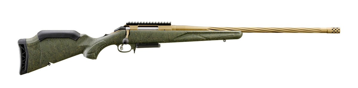 RUGER AMERICAN G2 PRED RFL 6MM CM 22" T.B. SPIRAL BBL, GRN SPLTR,BRNT BRNZ 3RD