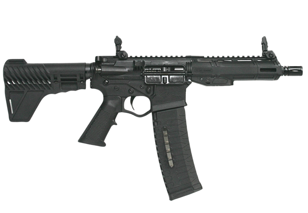 ATI ALPHA MAXX 5.56 PISTOL 7.5" BLACK 7" MLOK, REAR BLADE, F.U. SIGHTS, 1-60RD MAG