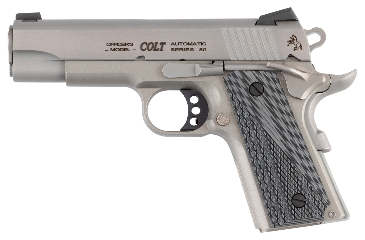 COLT 1911 LIGHTWEIGHT OFFICERS 45 ACP 4.25" STAINLESS/CERAKOTE 7+1