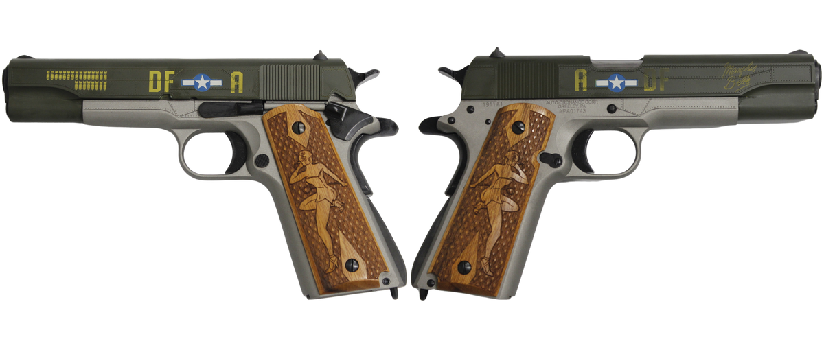 AUTO ORDNANCE MEMPHIS BELLE 1911 WWII WINGED WARRIORS 45 PISTOL