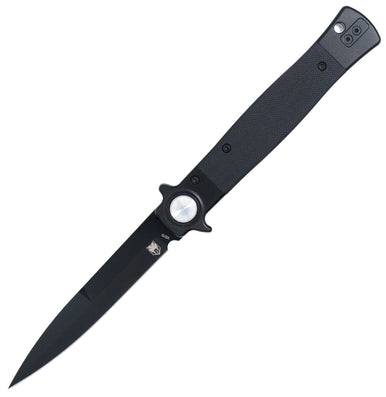 COBRATEC STILETTO BUTTON LOCK BLACK G10 BLACK BLADE