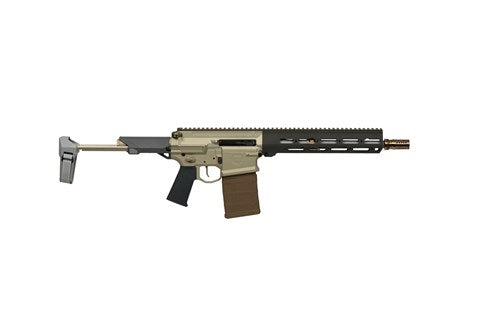 Q BOOMBOX 8.6 BLACKOUT PISTOL 12" BBL, BRACE, GRAY ACCENTS 20RD MAG