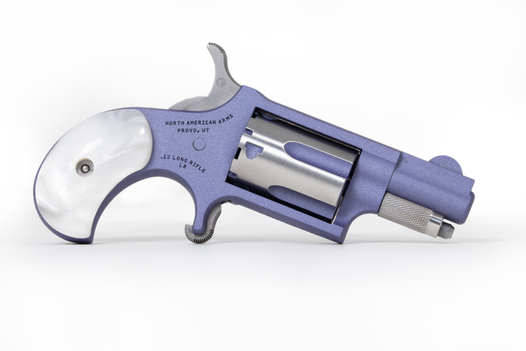 NAA MINI-REVOLVER .22 LR, 1 1/8", WHT PEARL W/ ORCHID FINISH