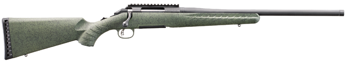 GLENFIELD MODEL A 243WIN RIFLE 20" T.B. MOSS GREEN SPLATTER 4RD
