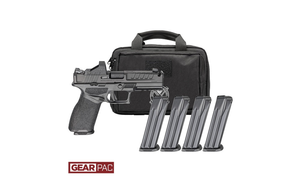 SPRINGFIELD ARMORY ECHELON 4.5F COMP FS 9MM PISTOL U DOT GEAR PAC VIRIDIAN RFX11,BAG,4MAGS CALI COMP