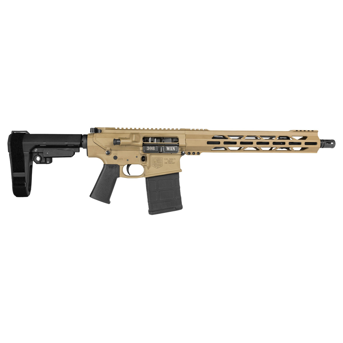 DIAMONDBACK DB10 .308 WIN 13.5" W/ 13" MLOK RAIL FLAT DARK EARTH SBA3 BRACE (1) 20RD PMAG