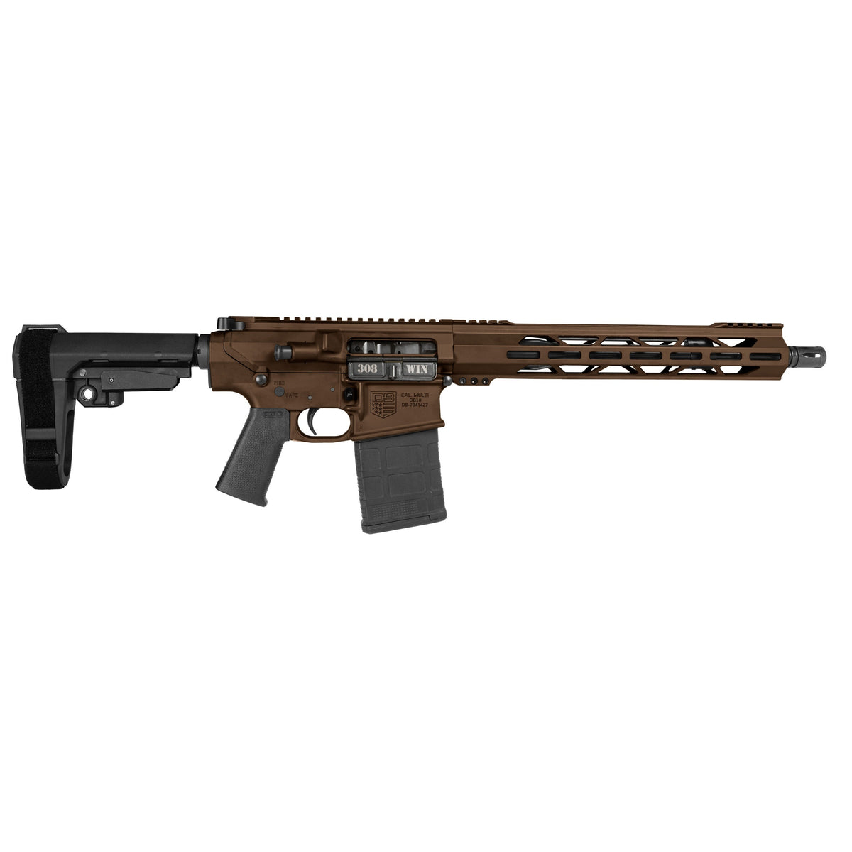DIAMONDBACK DB10 .308 WIN 13.5" W/ 13" MLOK RAIL MIDNIGHT BRONZE SBA3 BRACE (1) 20RD PMAG