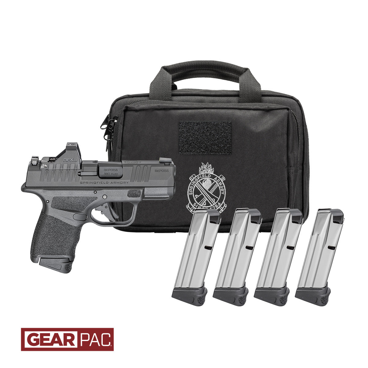 SPRINGFIELD ARMORY HELLCAT L.C. OSP 9MM PISTOL U DOT GEAR PAC VIRIDIAN RFX11,BAG, 4 MAGS