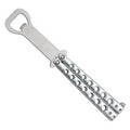 Flip & Pop Balisong Trainer Bottle Opener - Silver Steel