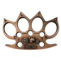 Hard Ride Bull Emblem Biker Brass Knuckles - Bronze