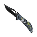 Toxic Warden Skull-Embossed Spring-Assisted Knife - Electric Yellow