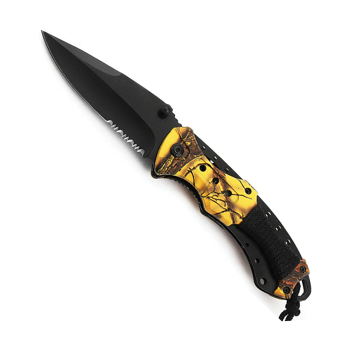 Signal Camo Quick-Deploy Assisted Folding Knife - Yellow Camo