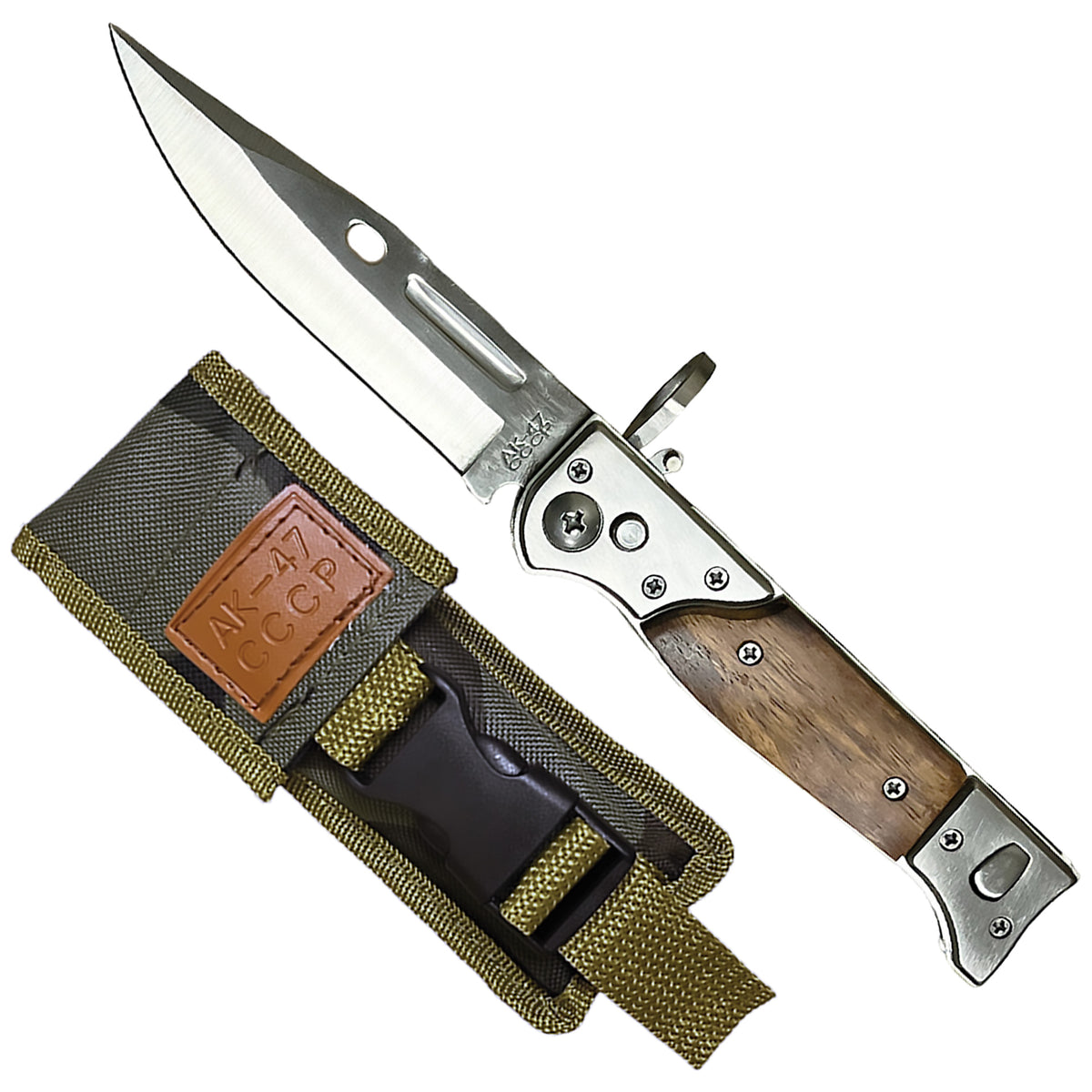Red Star Bayonet Tribute Automatic Knife - Wood Handle