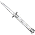 Kriss Blade Swing-Guard Italian Stiletto Automatic Knife - Pearl Handle