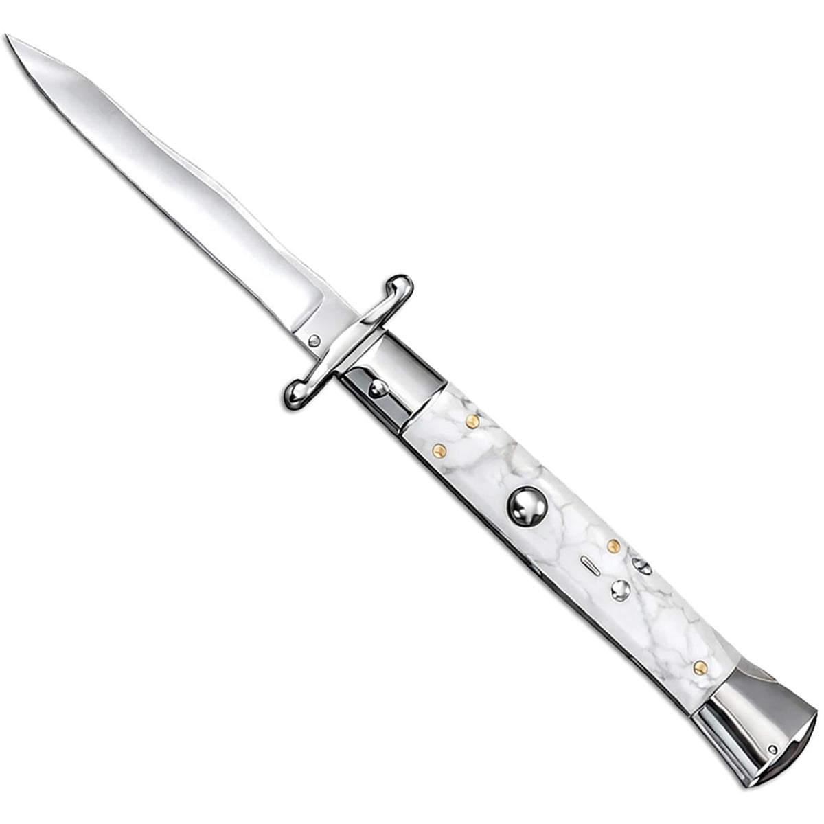 Kriss Blade Swing-Guard Italian Stiletto Automatic Knife - Pearl Handle