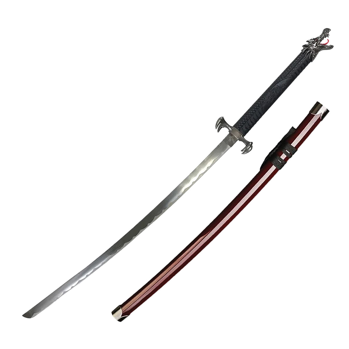 Dragon Sovereign Fantasy Katana Sword - Red Wood