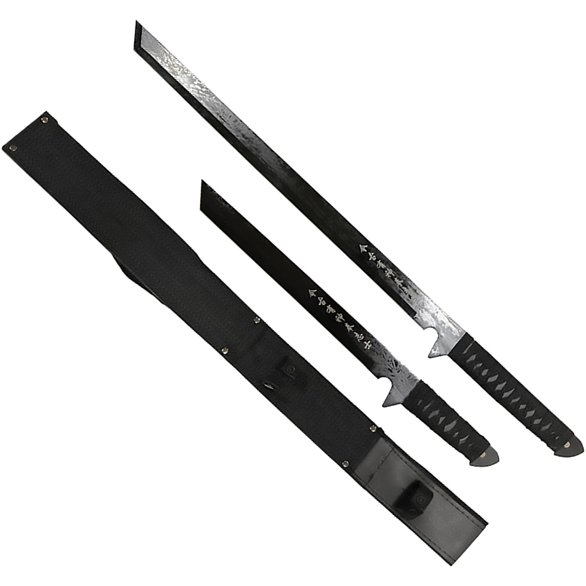 Shadow Glyph Twin-Balance Ninja Sword Set - Midnight Black