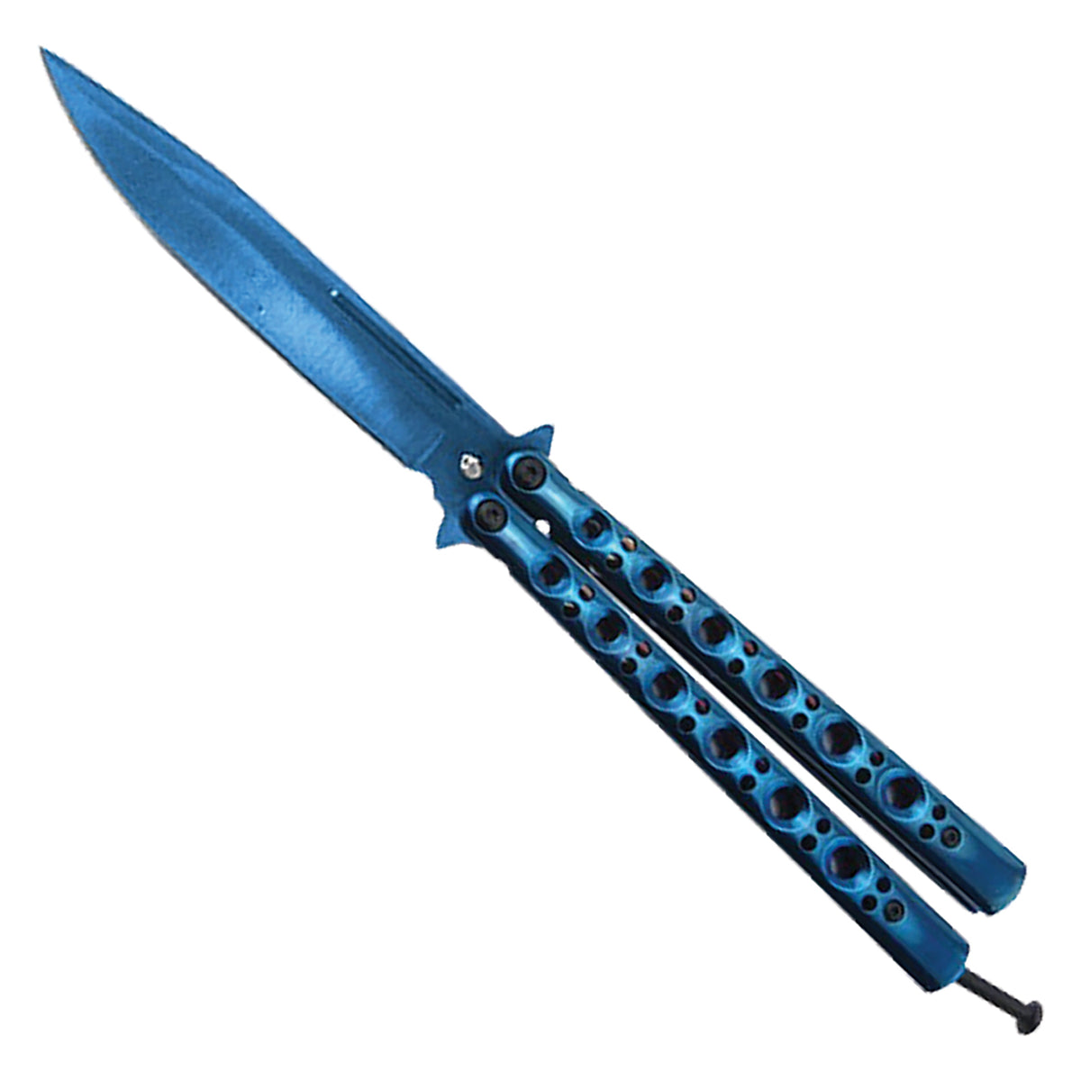 Aero Six‑Port Balanced Butterfly Knife - Blue Steel