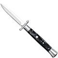 Midnight Vendetta Swing-Guard Stiletto Automatic Knife - Black Pearl