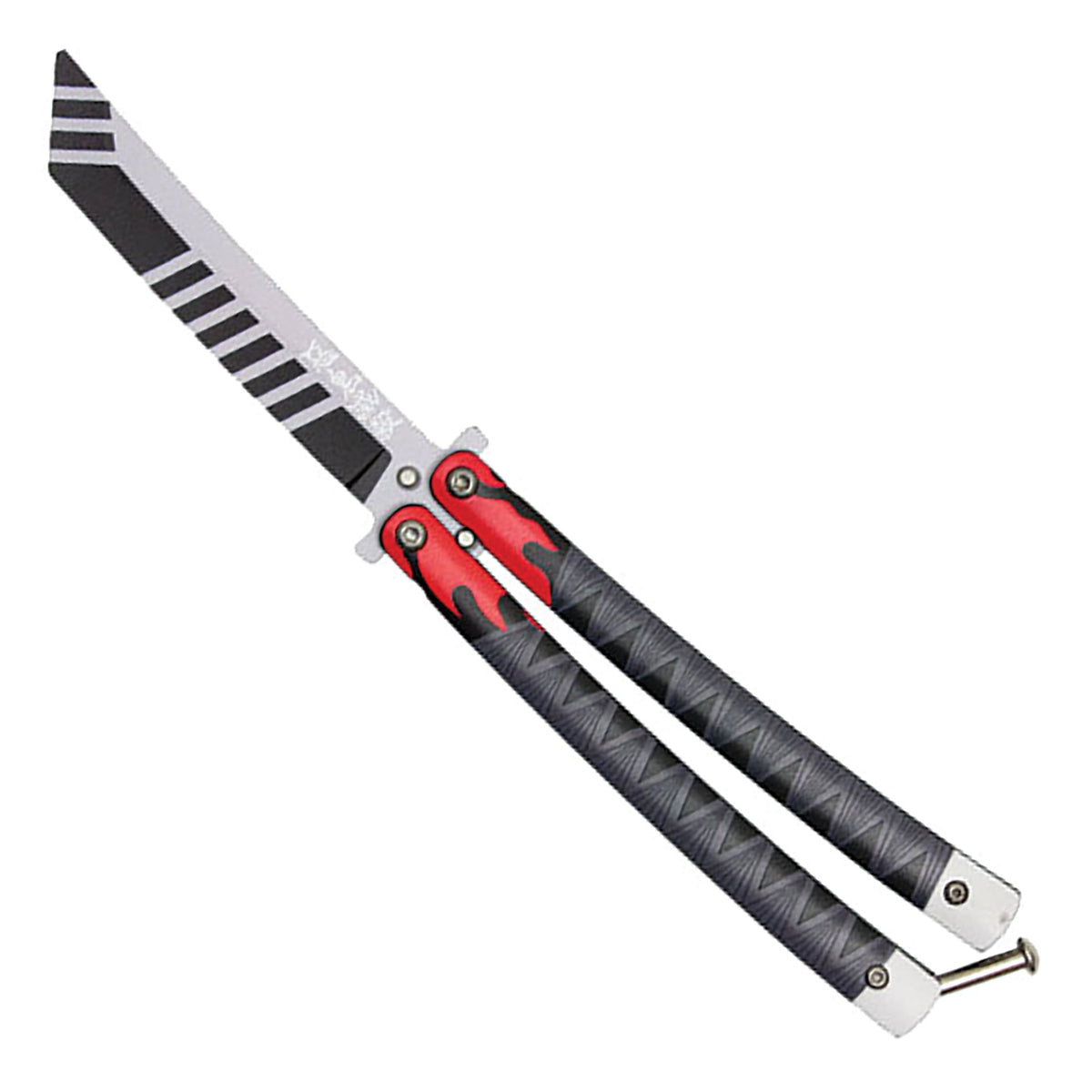 Flame-Edge Precision-Balanced Butterfly Knife - Matte Black