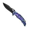 Obsidian Dragon Rapid-Deploy Spring-Assisted Knife - Purple 3D Handle