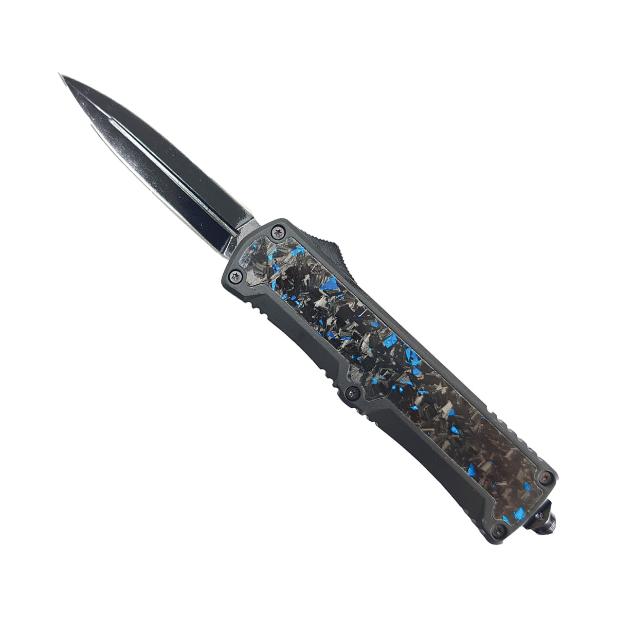 Forged Current Double-Action OTF Knife - Blue Carbon Fiber