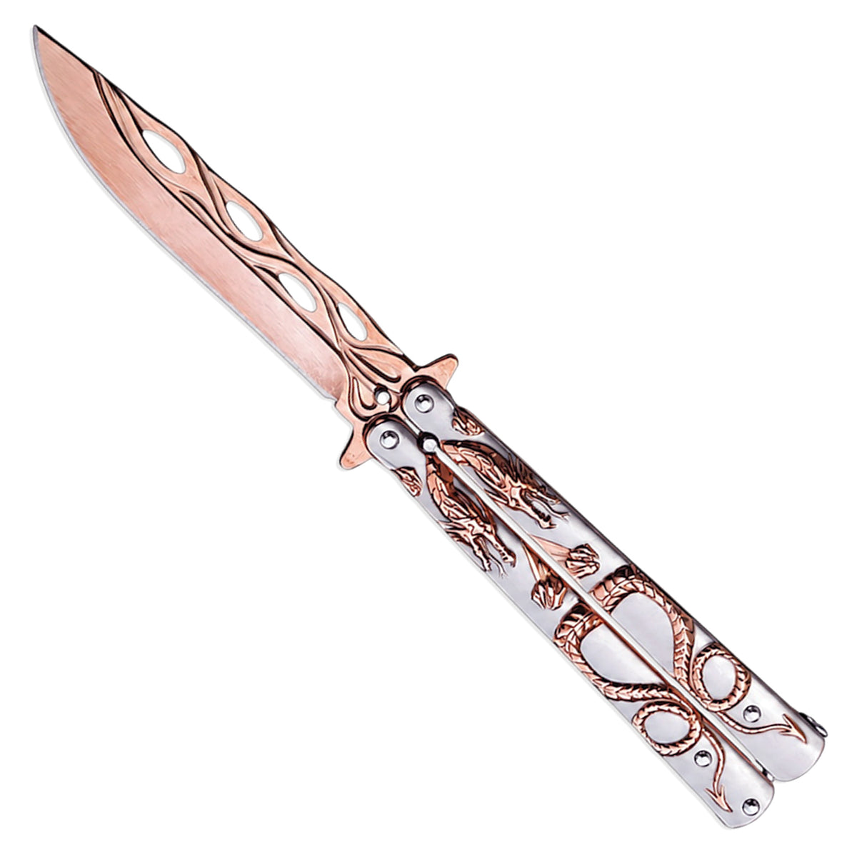Ember Hoard Dragon Butterfly Knife - Rose Gold