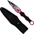 America Ring Patriotic Fixed Blade Knife - Red Nylon