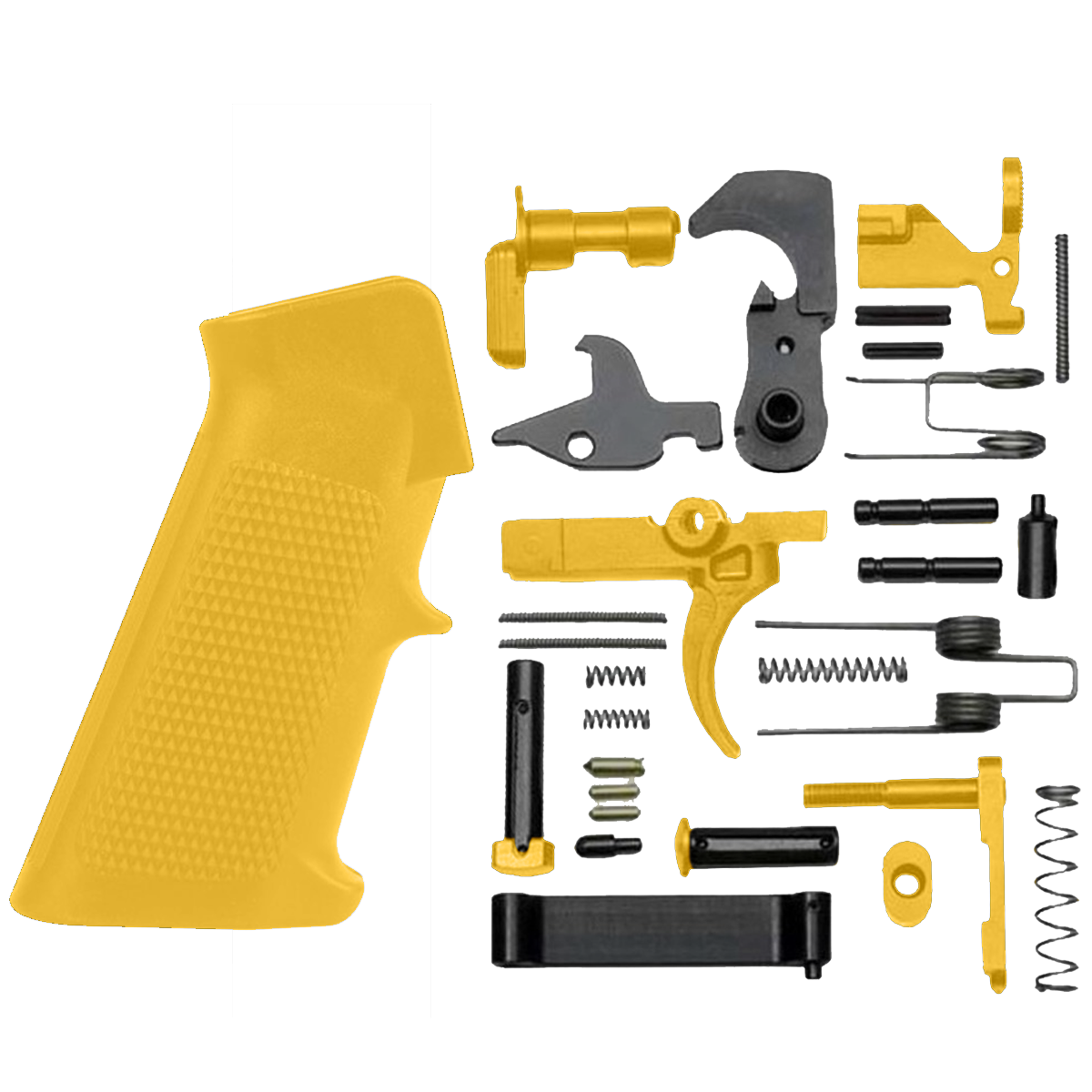 AR-15 Mil Spec Standard Lower Parts Kit w/ Standard Grip & Trigger Guard - Cerakote Gold