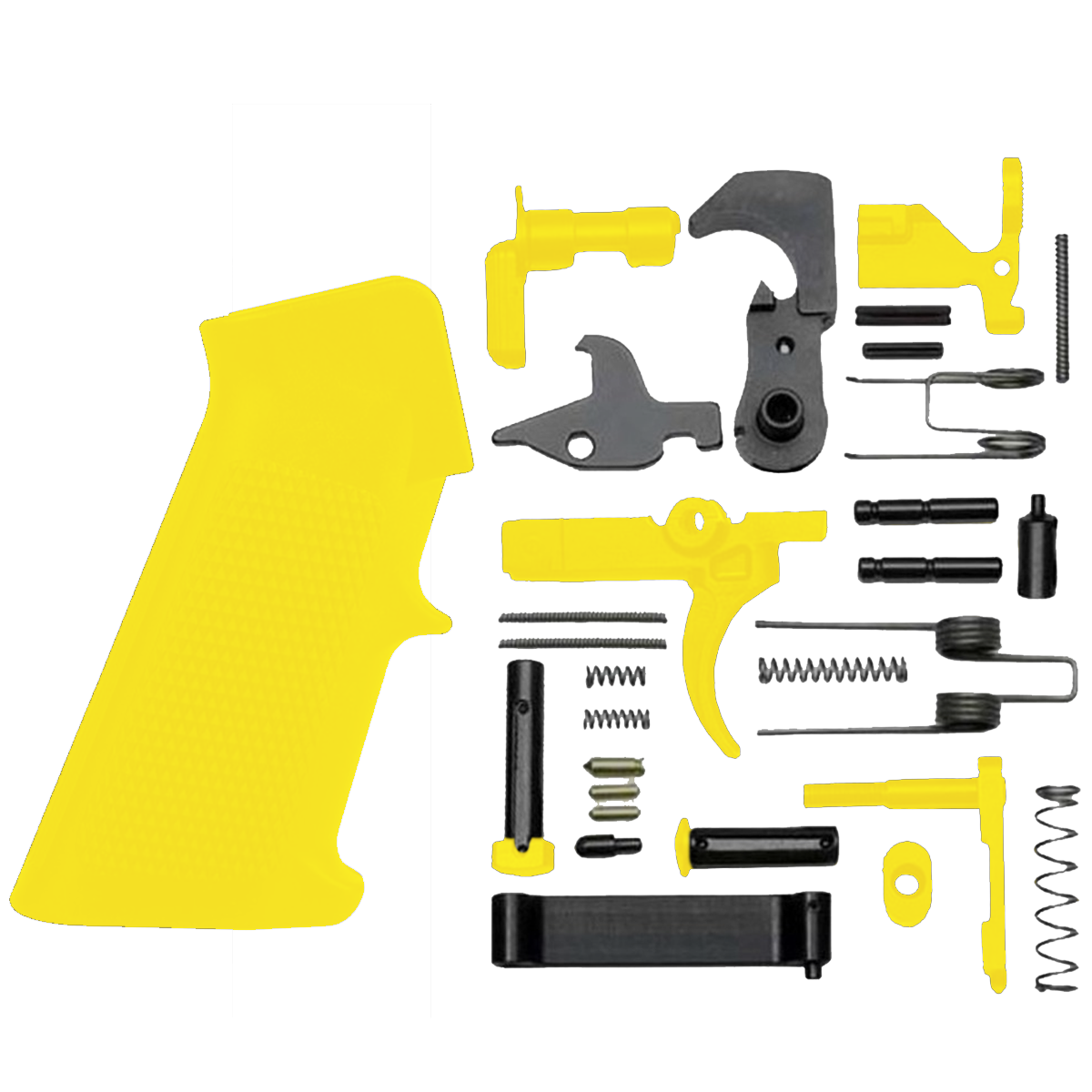 AR-15 Mil Spec Standard Lower Parts Kit w/ Standard Grip & Trigger Guard - Cerakote Lemon Zest