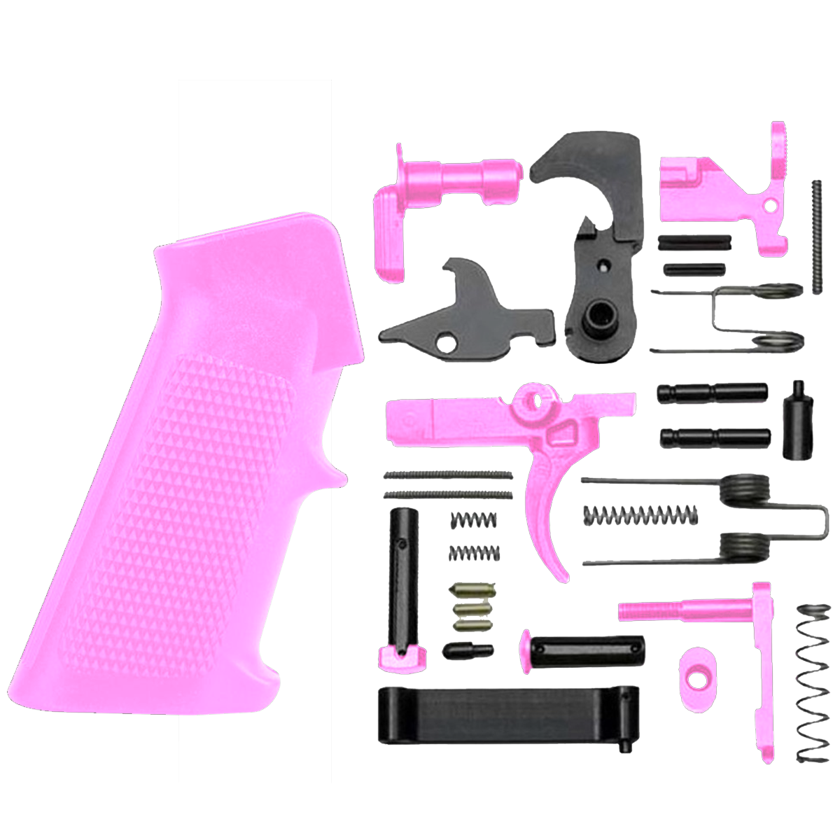 AR-15 Mil Spec Standard Lower Parts Kit w/ Standard Grip & Trigger Guard - Cerakote Sig Pink
