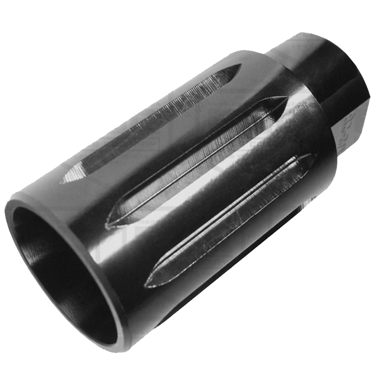 AR15 1/2X28 Aluminum Flash Can Muzzle Diverter- Black