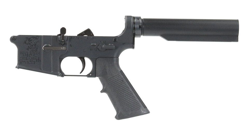 BC-15 Multi-Caliber, Complete Lower Assembly No Stock, Black Anodized