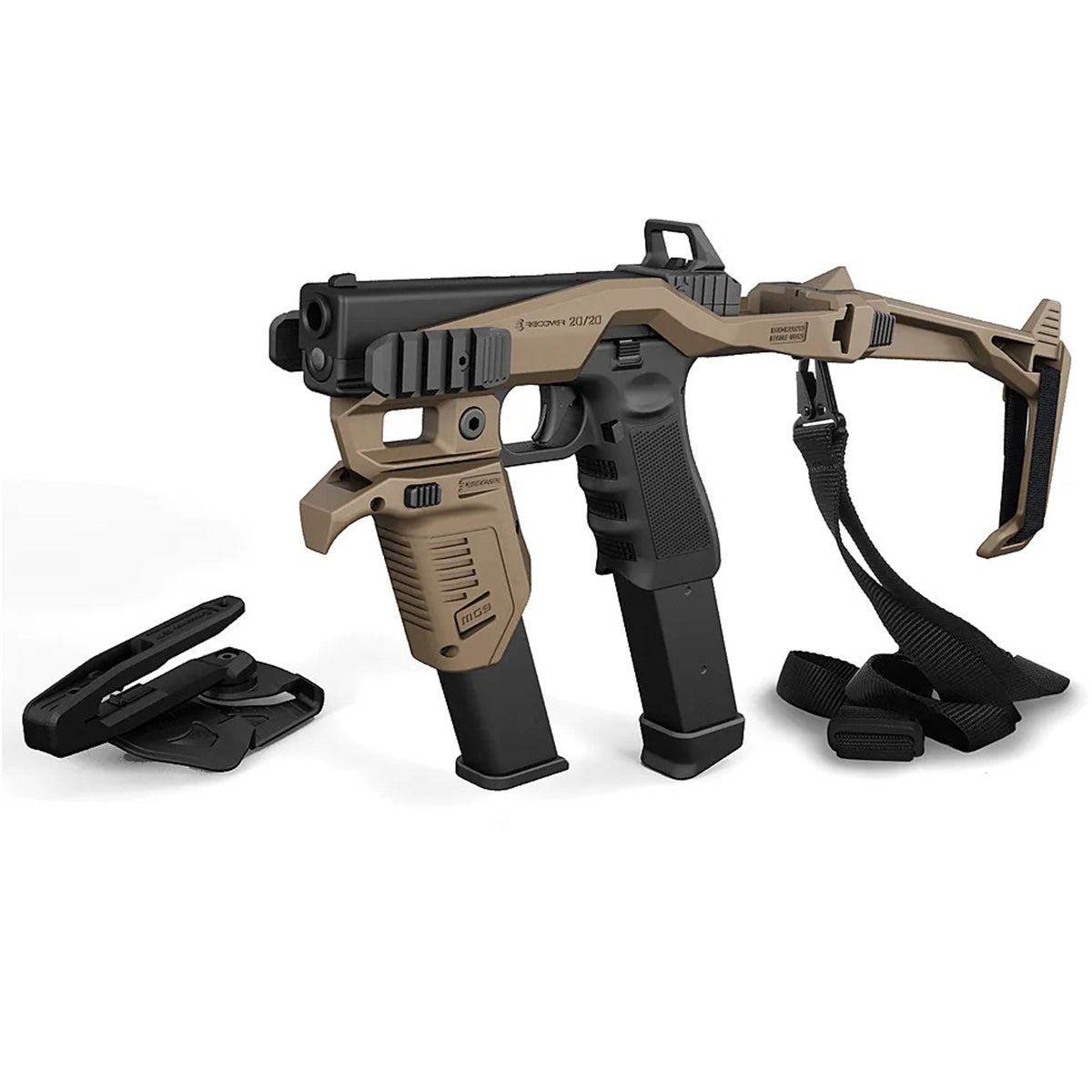 Recover Tactical MG9 Mag Holder Angled Grip - Picatinny - For 9mm Glock Magazines