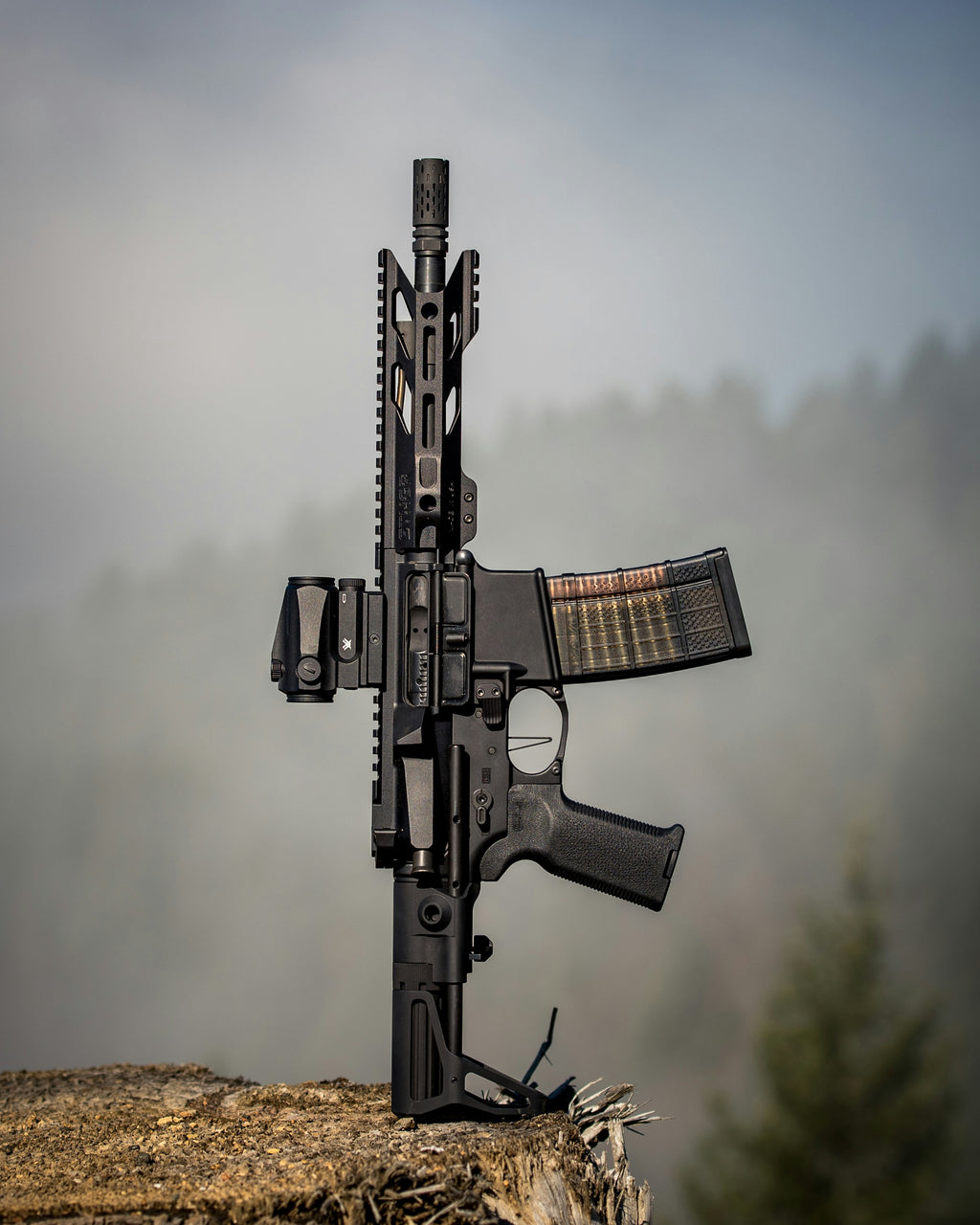 Rifle with scope for thermal optics training