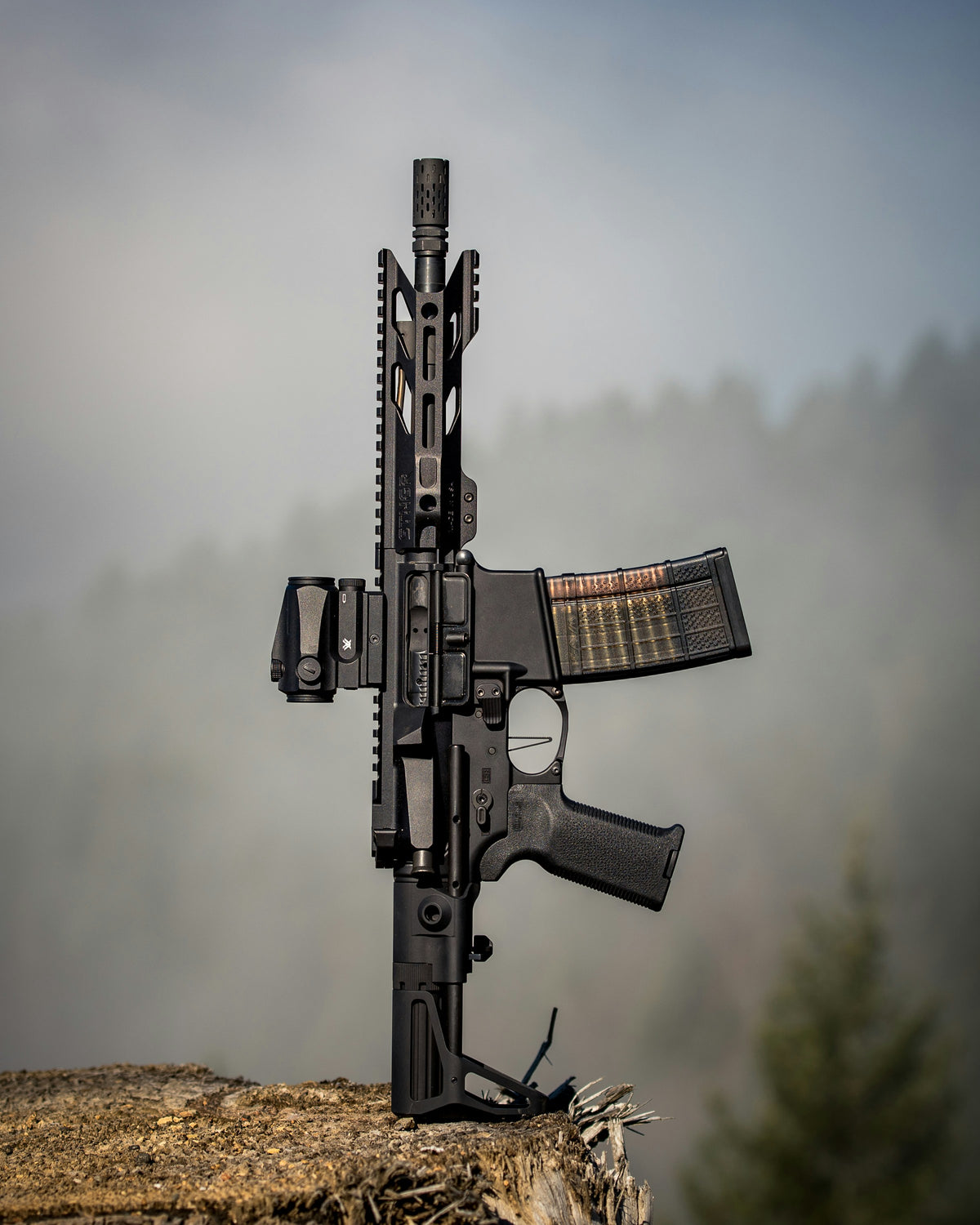 Rifle with scope for thermal optics training