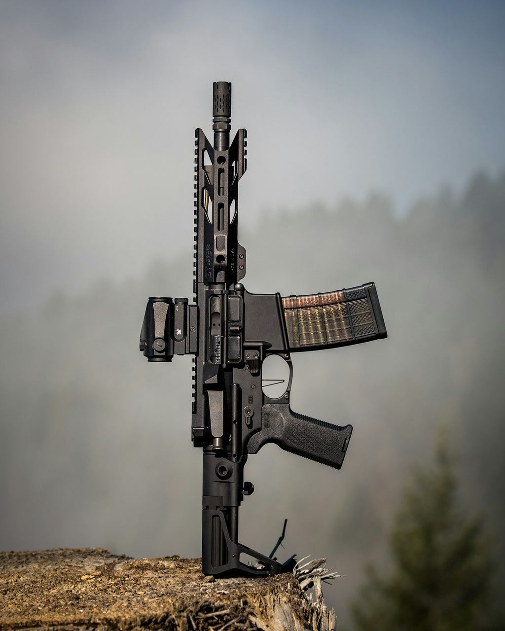 Rifle with scope for thermal optics training