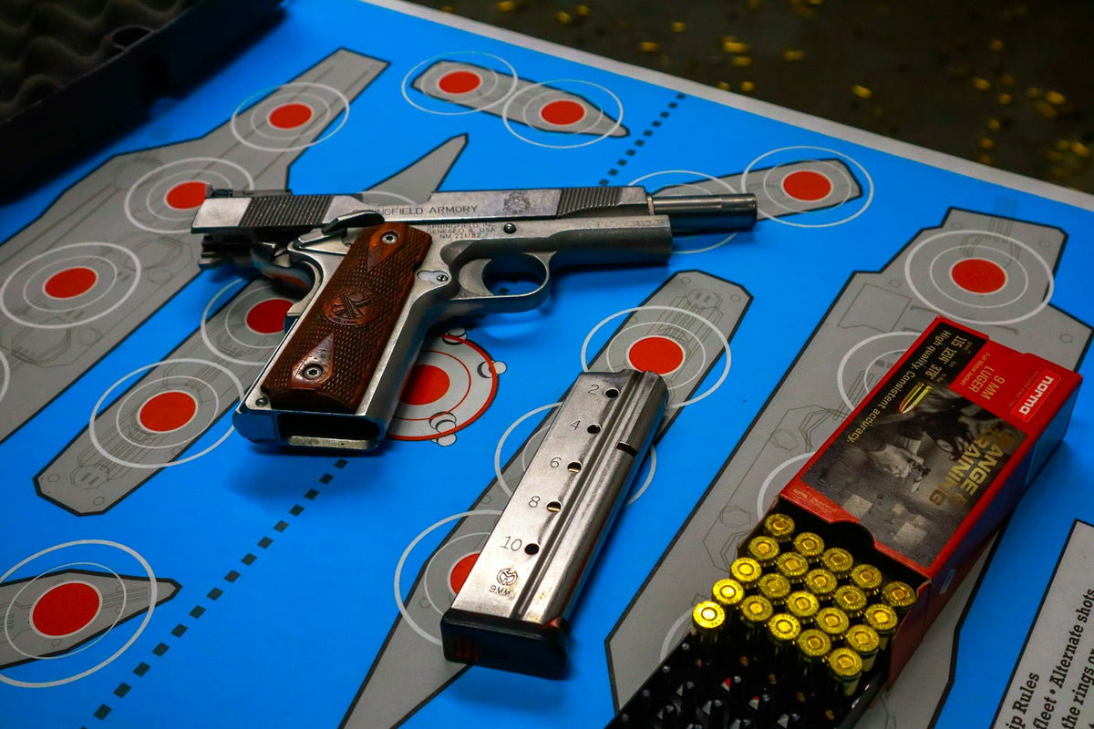Shooter practicing advanced pistol drills