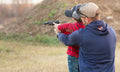 Instructor and student training together on the range