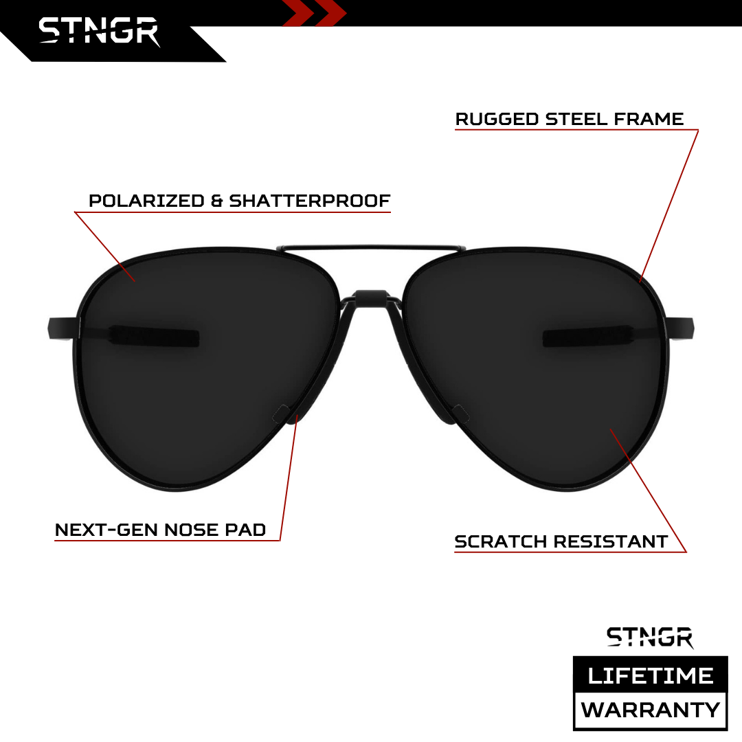 STNGR Aviator Model Lifestyle Sunglasses