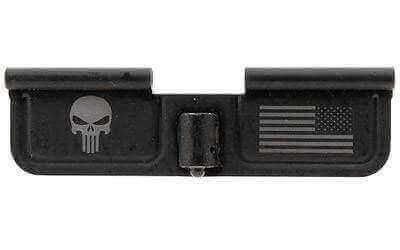 Spike's AR-15 Ejection Port Door Part Black "Punisher & Flag" Engraving SED7005