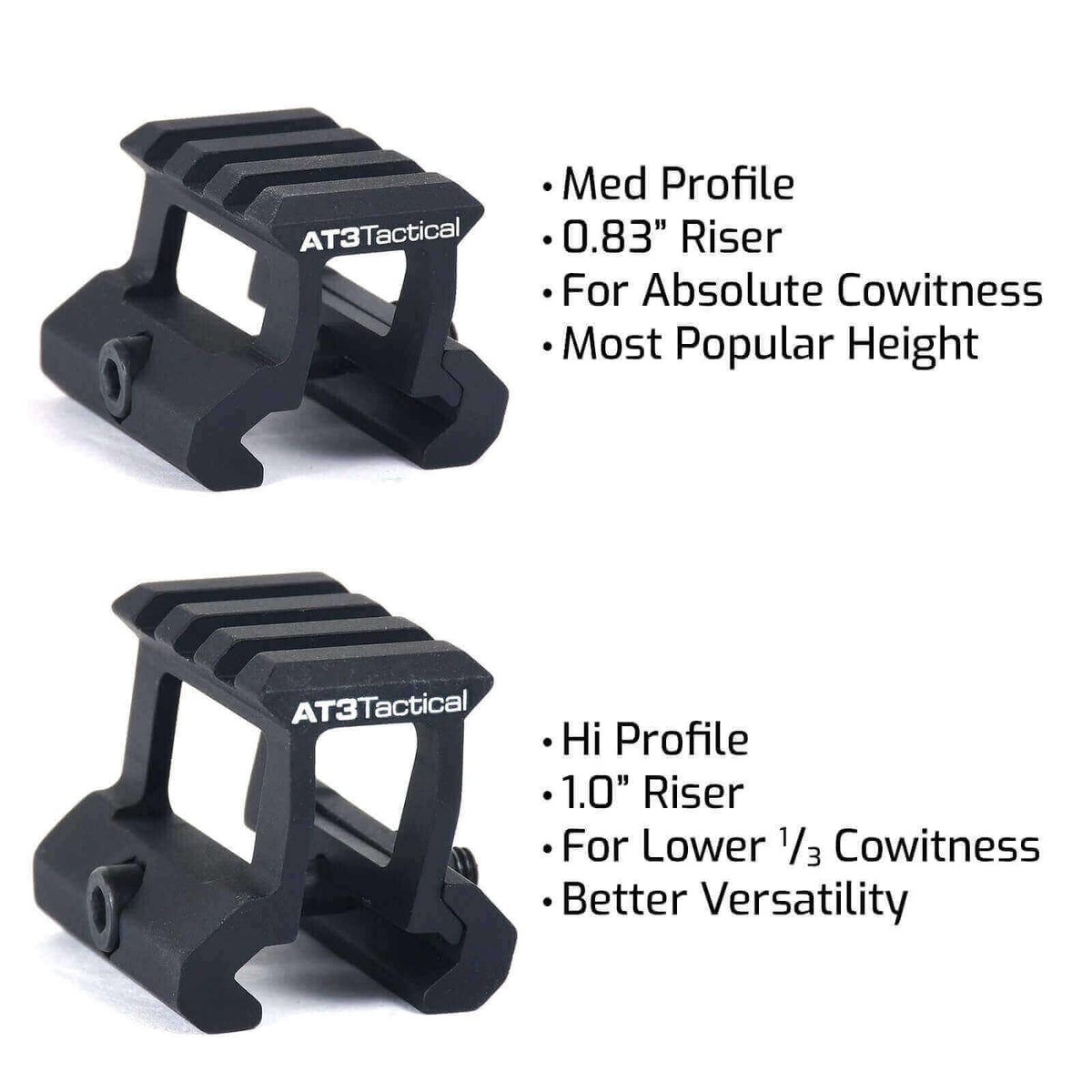 OPEN BOX RETURN AT3 Tactical PRO-MOUNT Mini Riser Mount - .83 or 1 Inch Height
