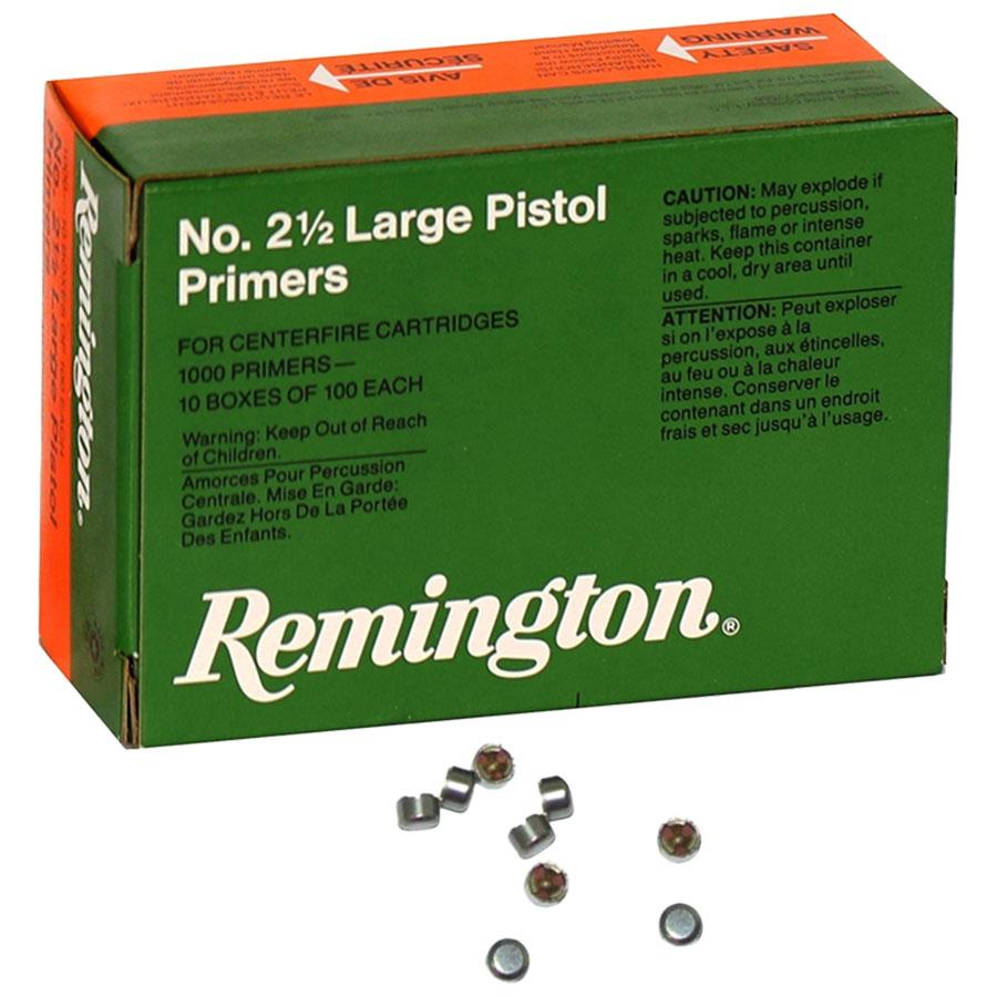 REMINGTON PRIMER 2-1/2 LARGE PISTOL 1000/CT