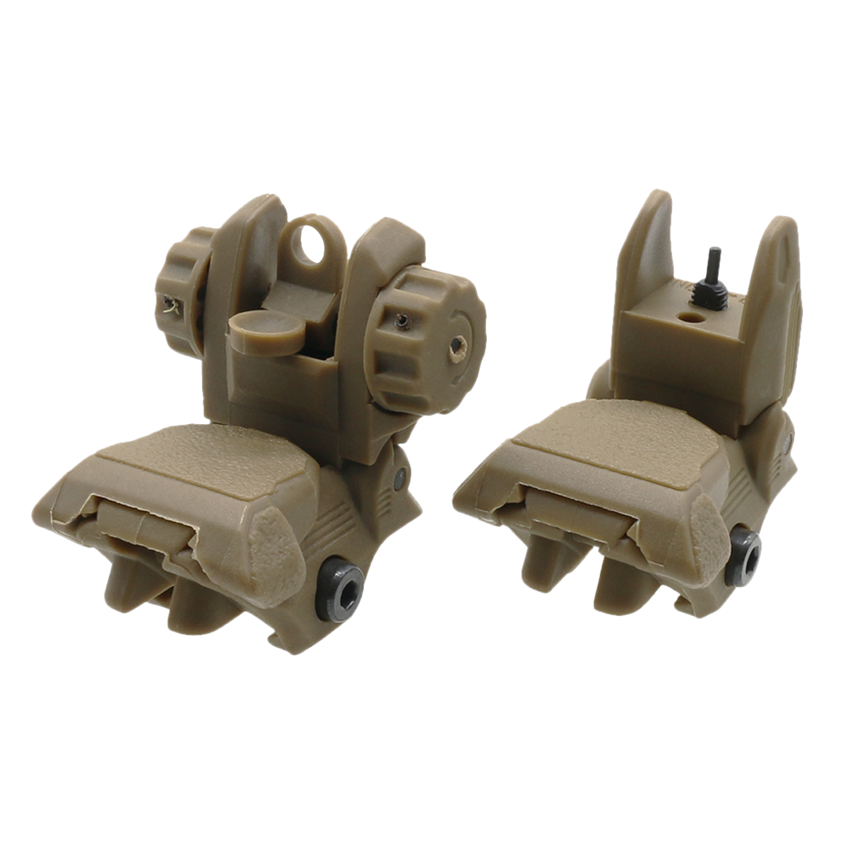 Low Profile Polymer Flip up Front & Rear Sight - TAN