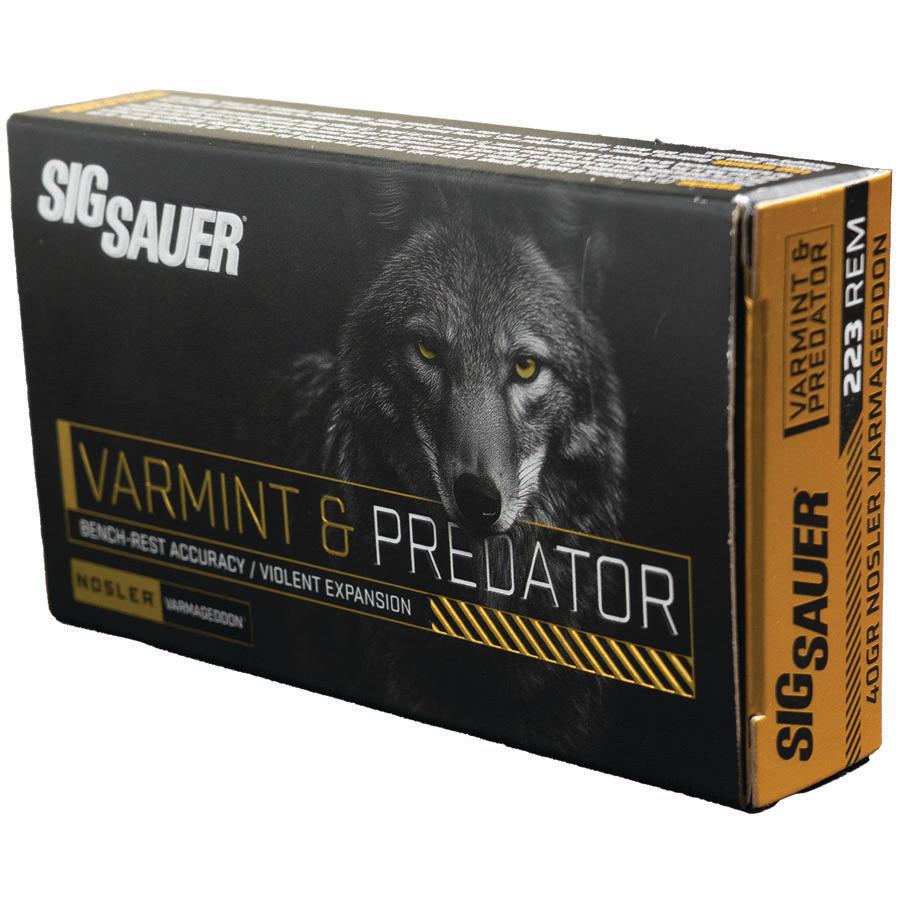SIG AMMO 223 REM 40GR VARMINT & PREDATOR VARMAGEDDON BOX/20