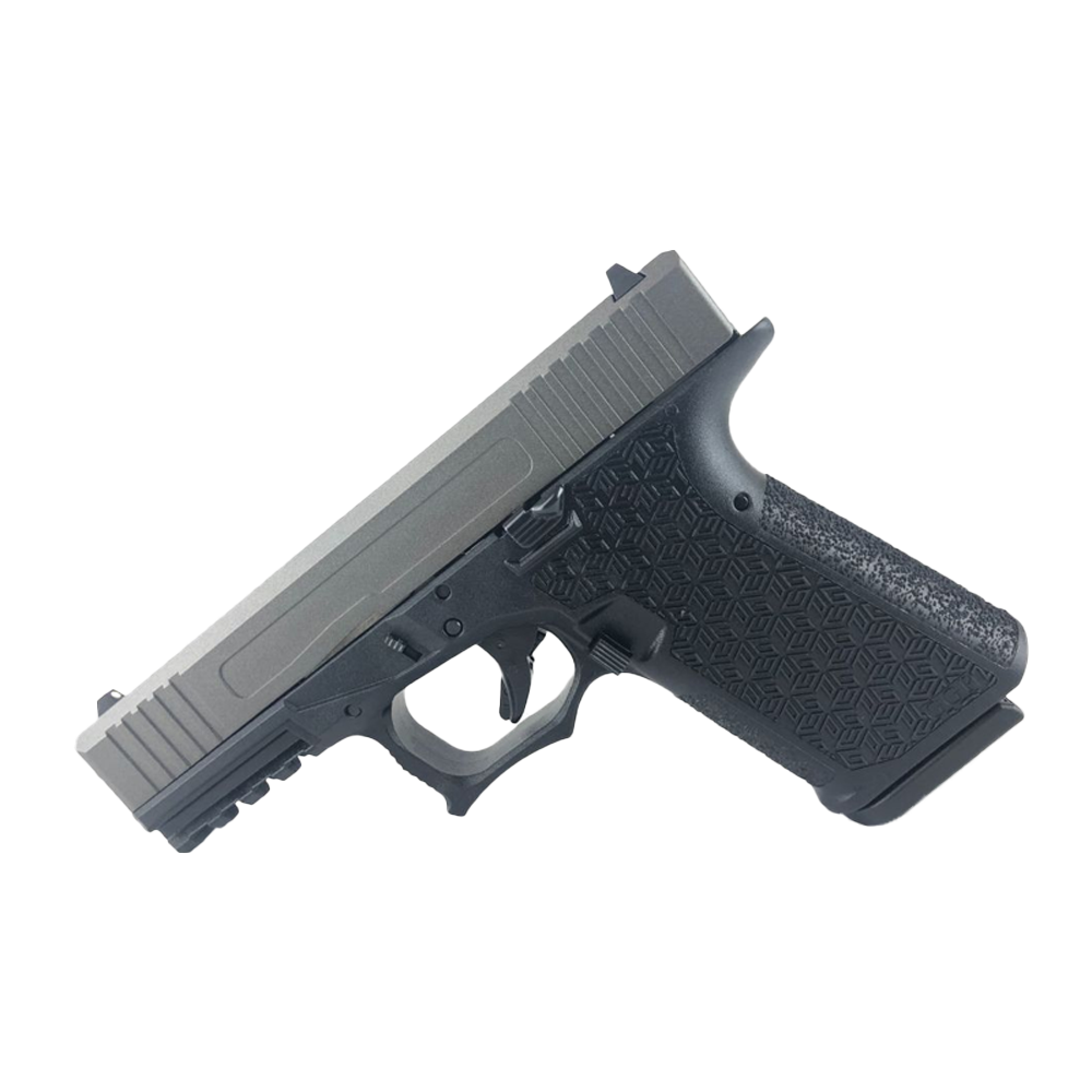 Custom 9mm Pistol G19 Style GGP Frame w/ USP Custom Cerakote Tungsten Slide - 15 Rd.
