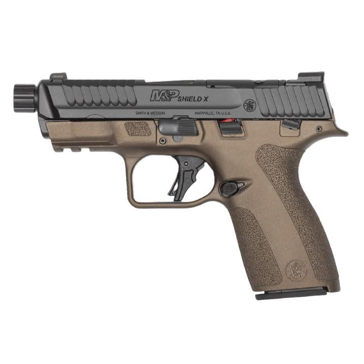 S&W SHIELD X 9MM 3.6in TS Threaded Barrel Midnight Bronze 13/15rnd