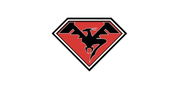 Brand logo: red diamond emblem