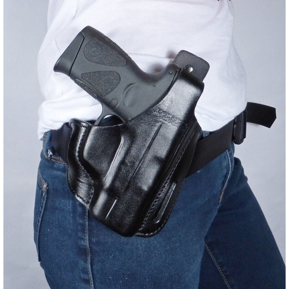 Tactical Scorpion Gear 3 Slot Thumb Break Leather Holster: Fits Glock 48
