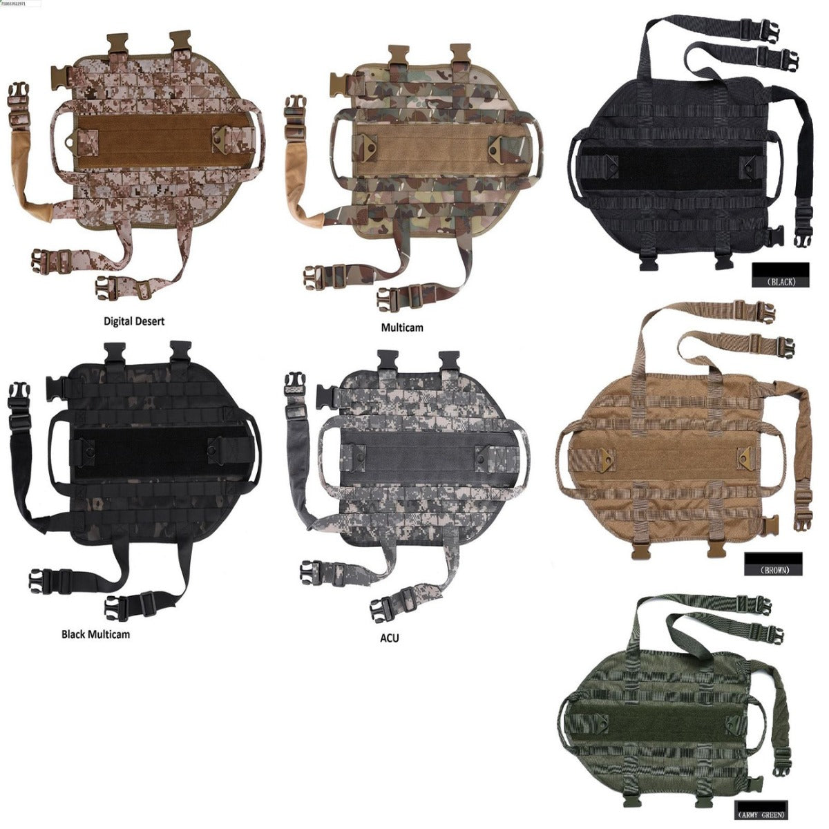 Tactical Scorpion Gear - D1 Canine Dog K9 Camo MOLLE Military Training Vest Harness